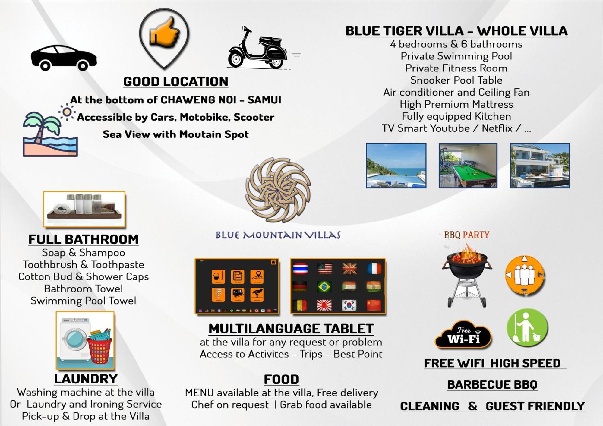 Blue Tiger Luxury Pool 4 Bedrooms * Koh Samui